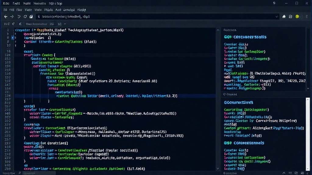 Go's concurrency model visually represented with goroutines and channels