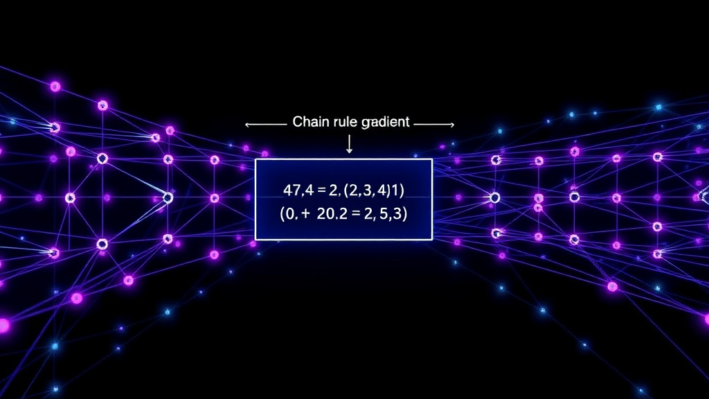 A diagram illustrating the chain rule application for gradient calculation in a neural network layer.