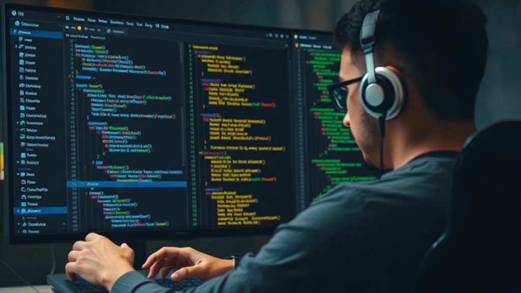 Developer interacting with an AI coding assistant interface showing code suggestions