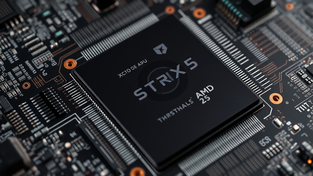 AMD Strix Halo APU die shot showcasing Zen 5 CPU and RDNA 3.5 GPU cores