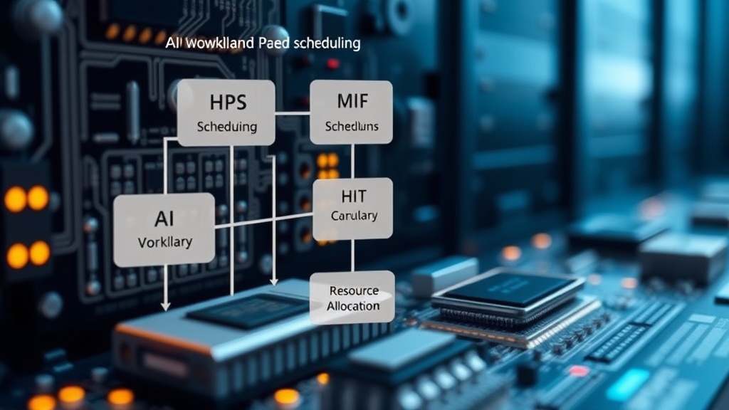 Diagram illustrating AI workload scheduling and dynamic resource allocation in a data center