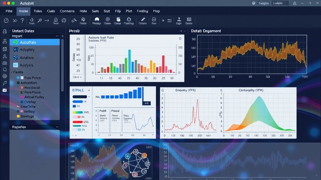 Autoplot interface showing data import, analysis tools, and plot generation