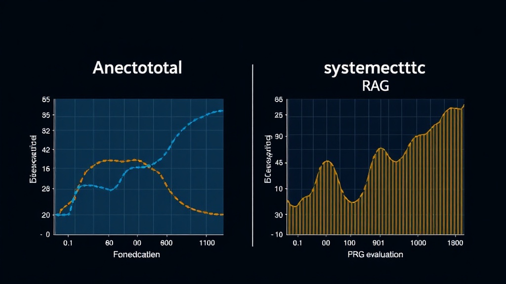 Diagram illustrating the difference between anecdotal and systematic RAG evaluation metrics