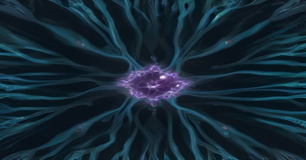 Microscope image showing cultured human neurons forming complex network structures