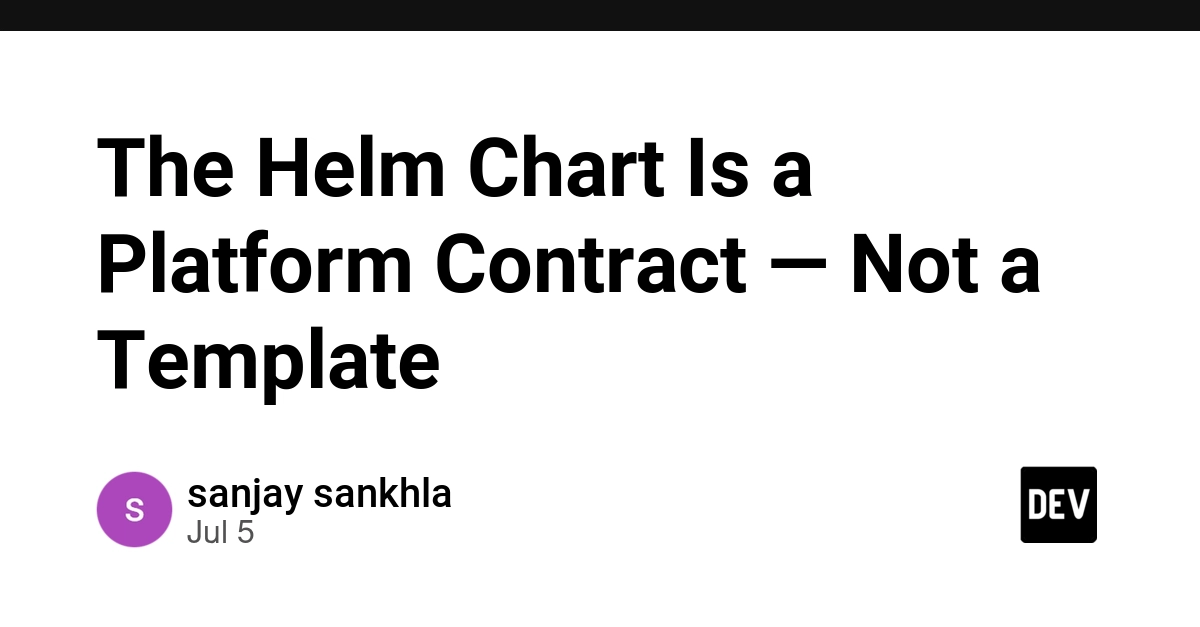 Helm Charts Evolved From Templates to Platform Contracts