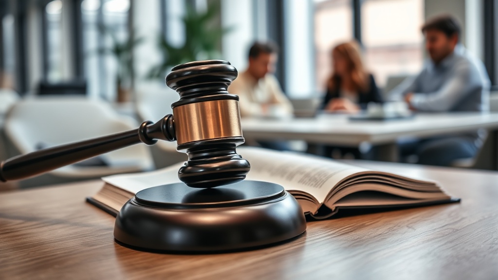 A gavel rests on a law book, symbolizing a judicial ruling on legislation.