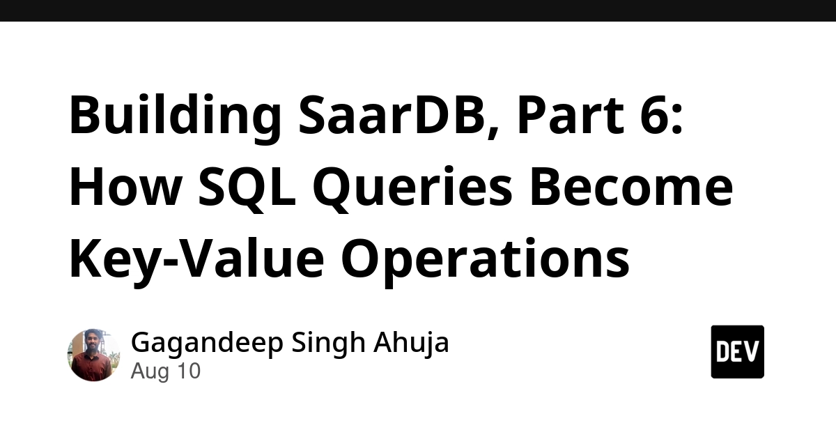 SaarDB Translates SQL Queries into Key-Value Operations