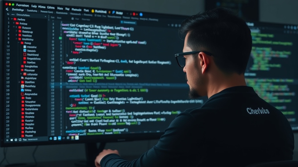 Developer reviewing complex Lighthouse CI configuration files in a code editor