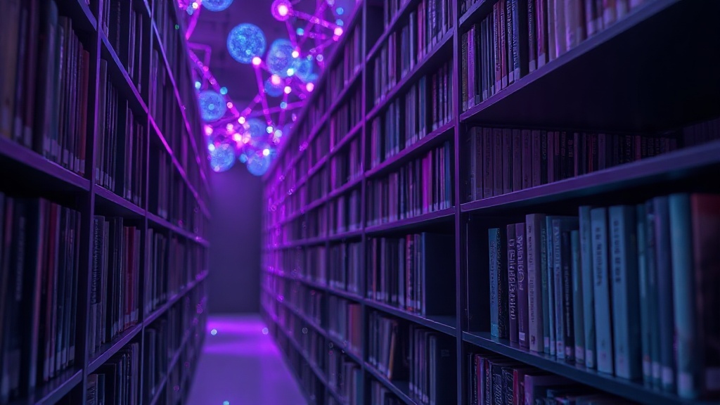 A visual metaphor: a library with books being copied until they degrade and become unreadable.