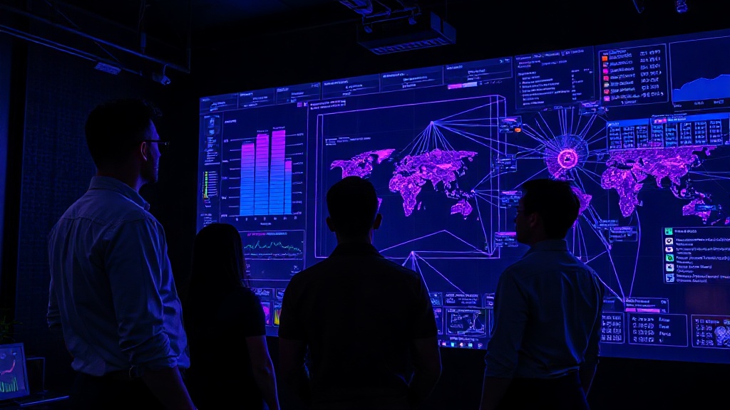 Meta AI team members reviewing model performance metrics on a large display