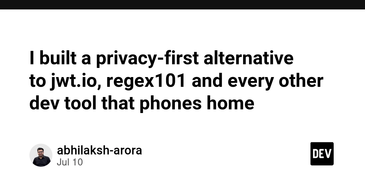 Privacy-First Dev Tool Suite Launched as jwt.io Alternative