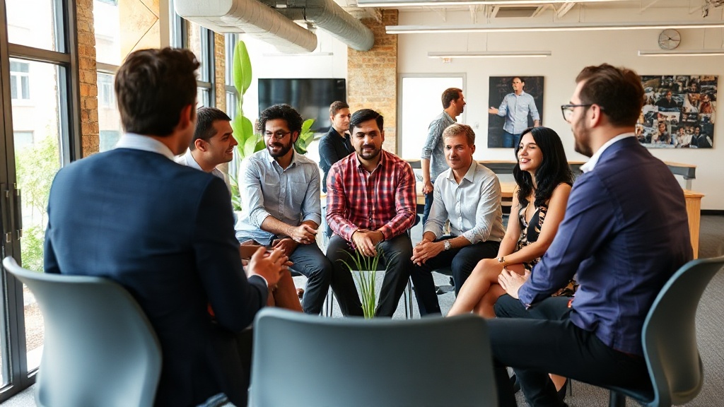 Monashees partners meeting with founders in a modern office setting.
