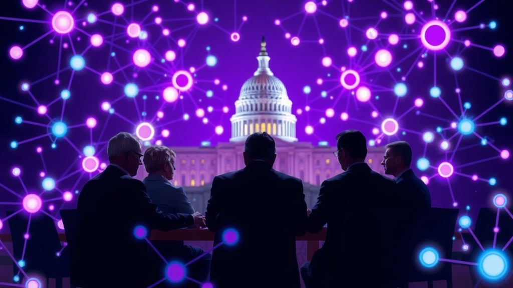 Senators discussing technology policy on Capitol Hill