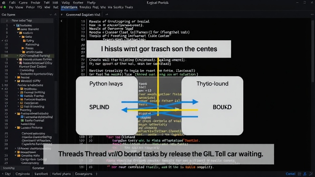 Diagram illustrating how threads handle I/O-bound tasks by releasing the GIL while waiting.