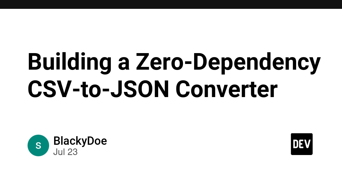 Build Zero-Dependency CSV-to-JSON Converter with Python Standard Library