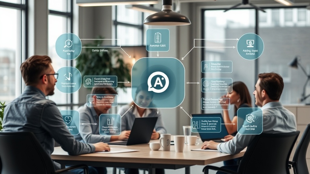 Conceptual diagram showing AI agents managing creative project tasks and workflows