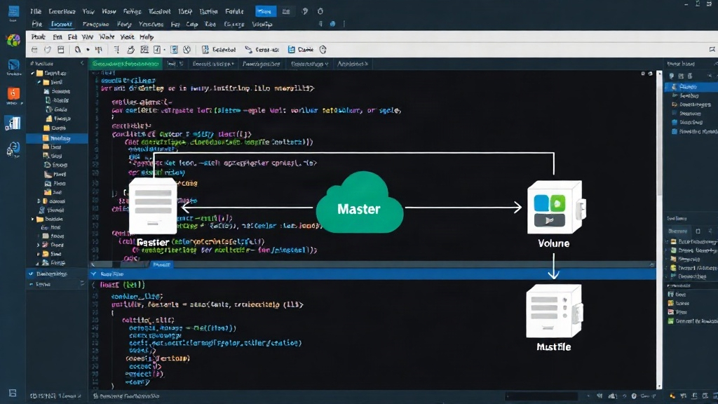 SeaweedFS architecture diagram illustrating master, volume servers, and client interactions