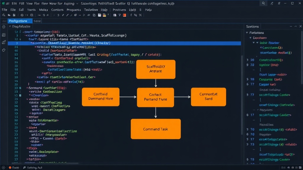 Conceptual diagram of ScaffoldX CLI architecture and command handling