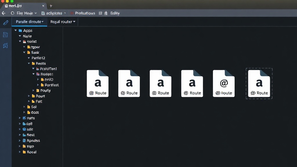 Next.js App Router directory structure showing parallel route folders prefixed with @