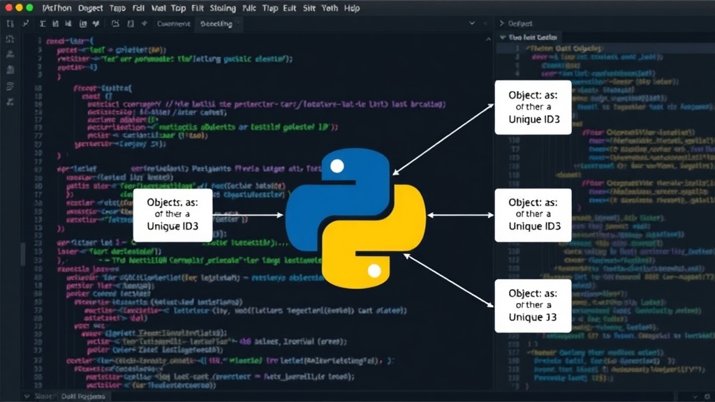 Diagram illustrating Python objects with unique IDs and values