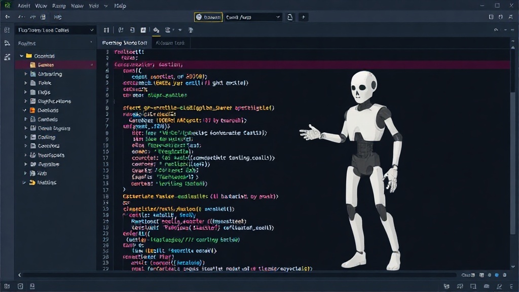Example of a generic, AI-generated UI with flat design elements and robotic animations