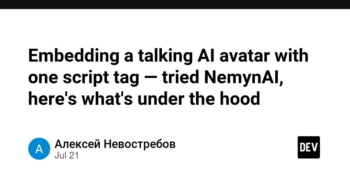 NemynAI Simplifies AI Avatar Embedding with Single Script Tag Integration