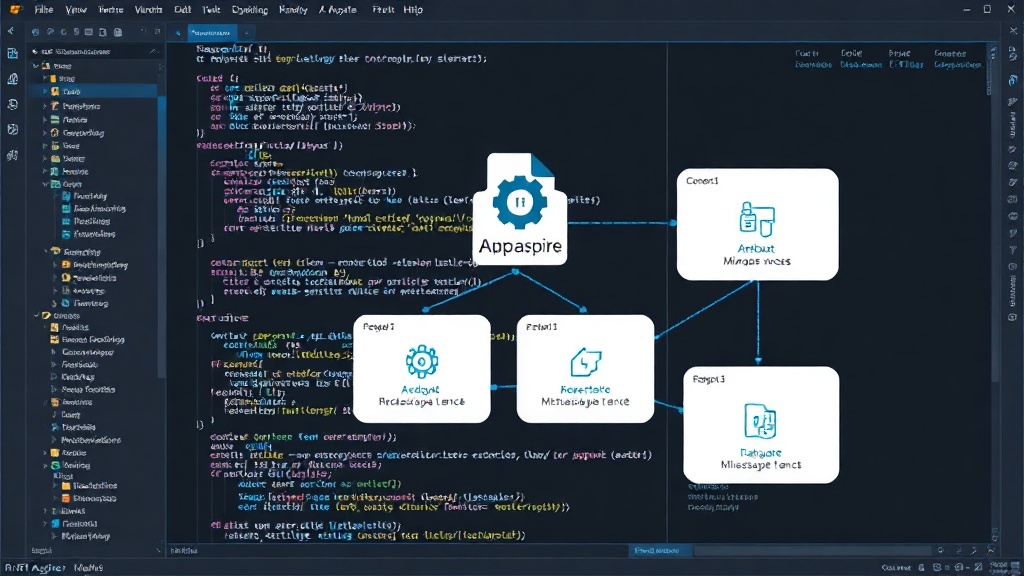 Diagram showing .NET Aspire AppHost coordinating multiple microservices for Azure deployment