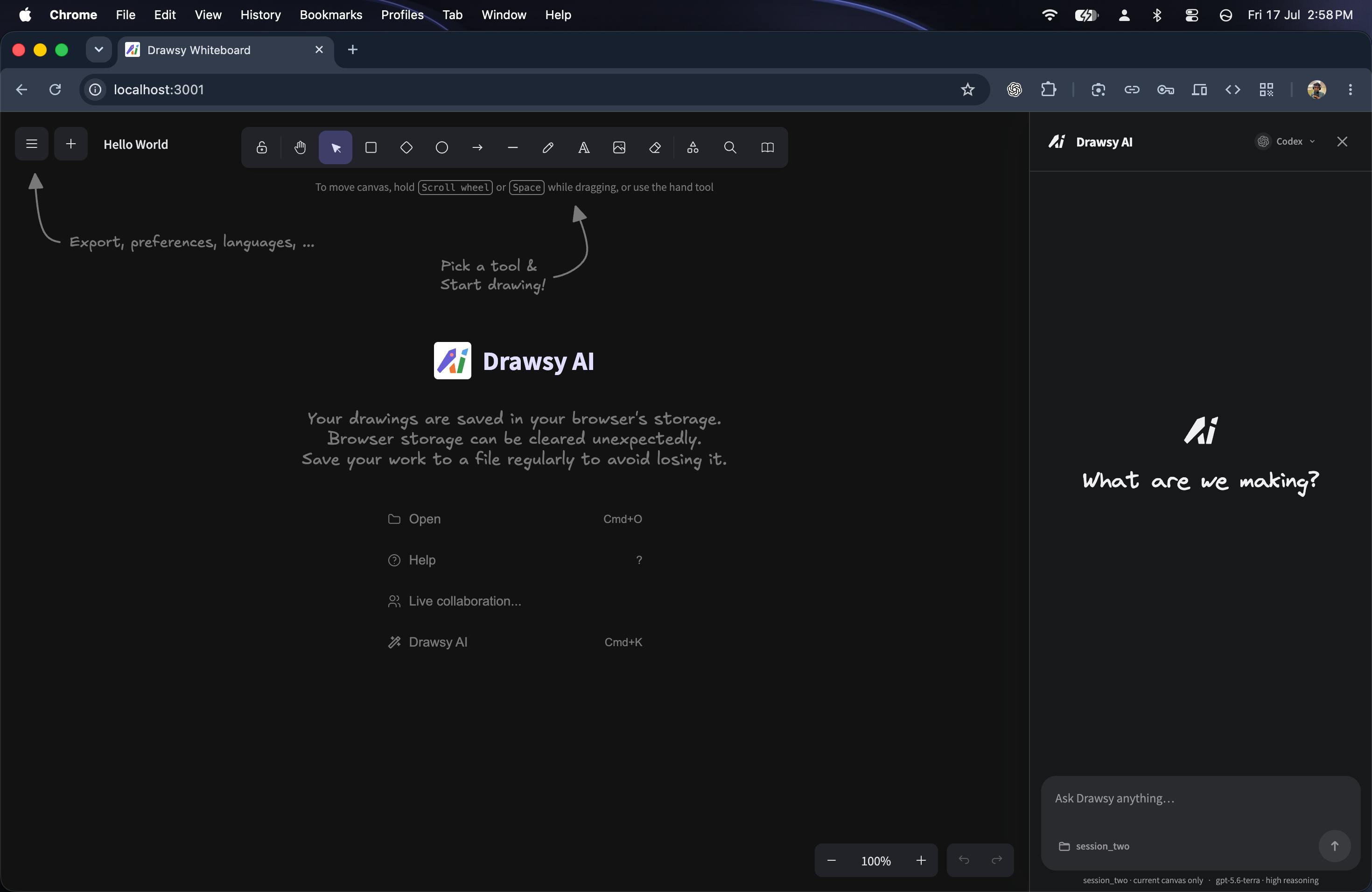 Drawsy: AI Workspace Blends Canvas and Code