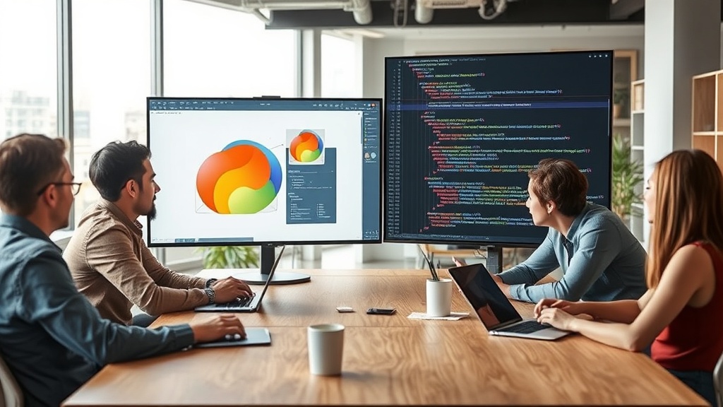 An AI workspace interface showing a visual canvas alongside a code editor.