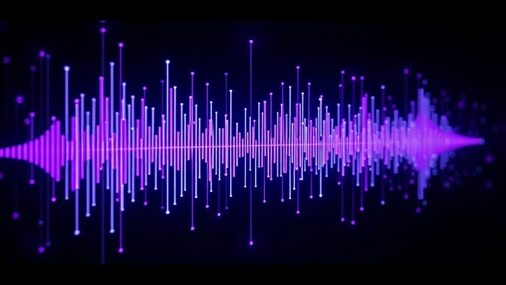 Visual representation of an audio waveform being separated into distinct stems