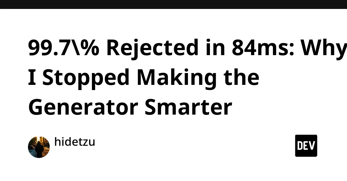 Puzzle Generator Rejects 99.7% of Outputs, Proving Generator-Verifier Split