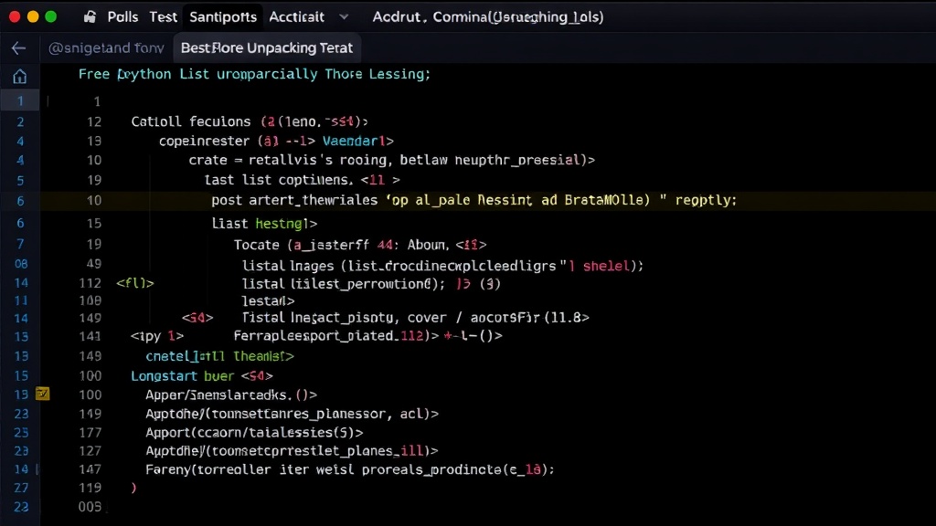 Python code snippet demonstrating list unpacking into a single variable and the rest.