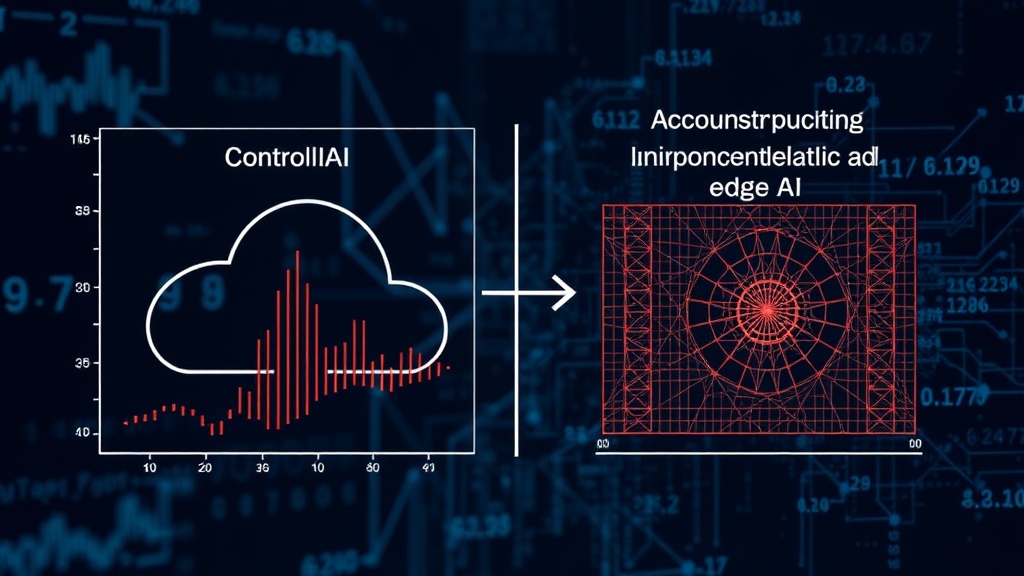 Diagram illustrating the difference between controlled cloud AI performance and unpredictable edge AI performance