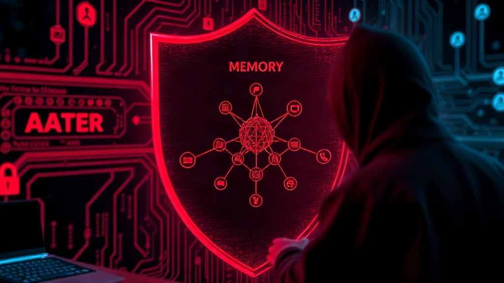 Diagram illustrating an AI agent's memory as a persistent graph being accessed by an attacker