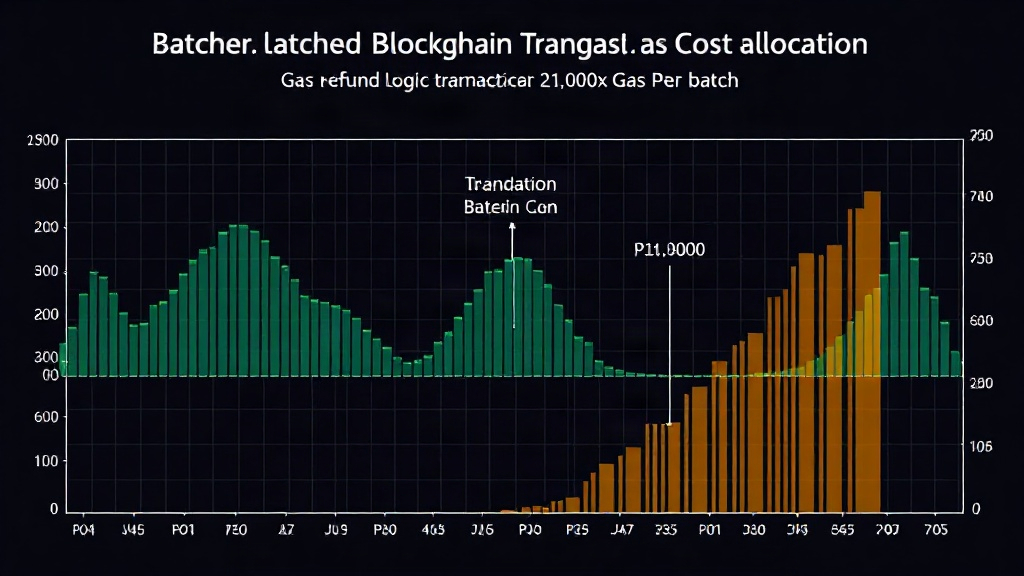 Diagram illustrating batched blockchain transactions and gas cost allocation
