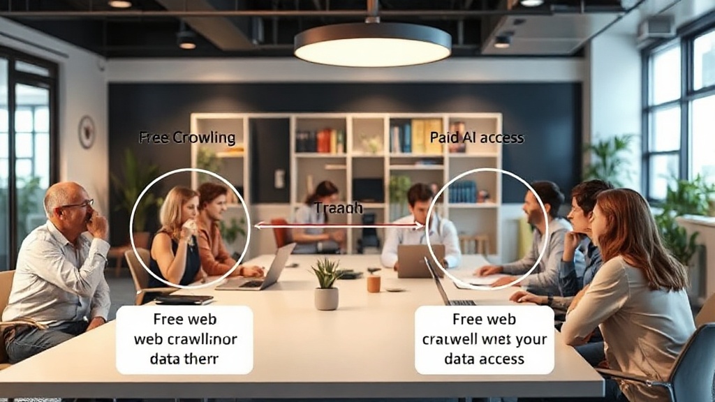 Diagram illustrating the shift from free web crawling to paid AI data access