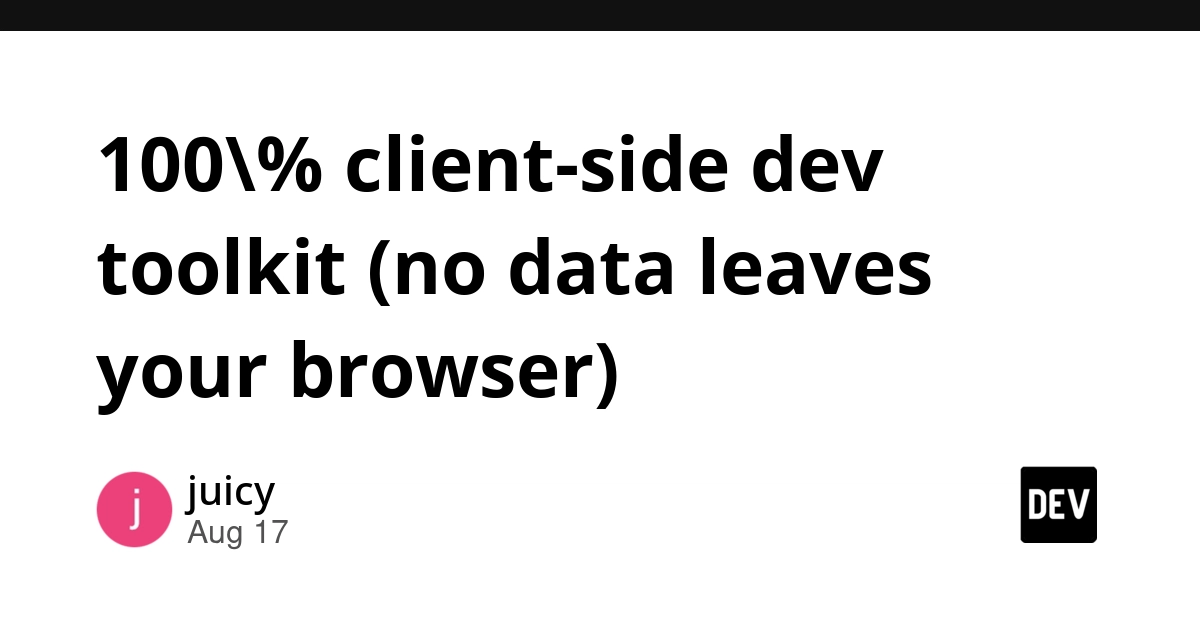 JuicyDevs Launches 100% Client-Side Toolkit for Secure Web Development