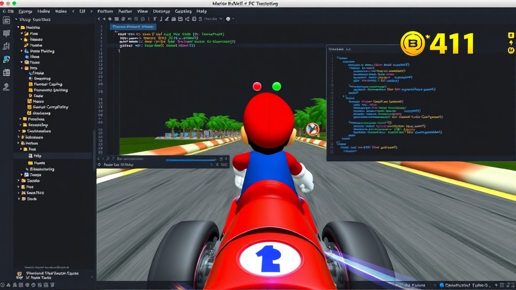 Mario Kart Wii gameplay on PC showing enhanced graphics and HUD
