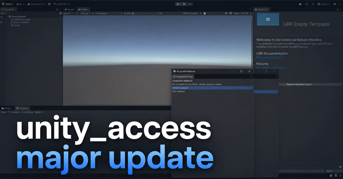 Unity_access Plugin Enhances Editor Accessibility for Screen Reader Users