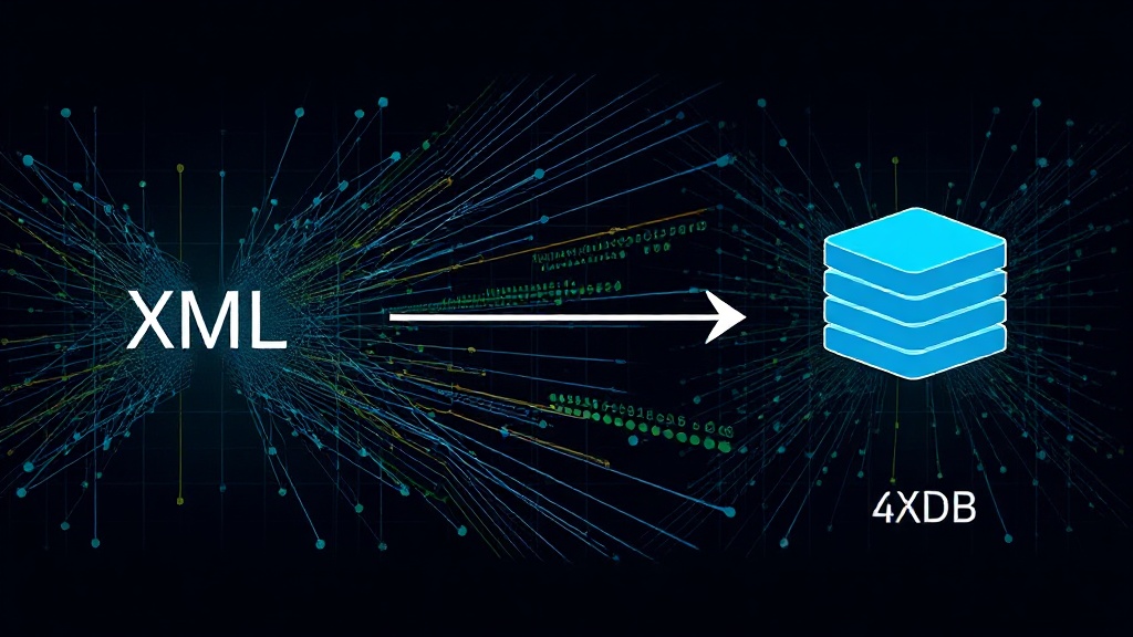 Conceptual diagram of XML data flowing through Arrow to DuckDB