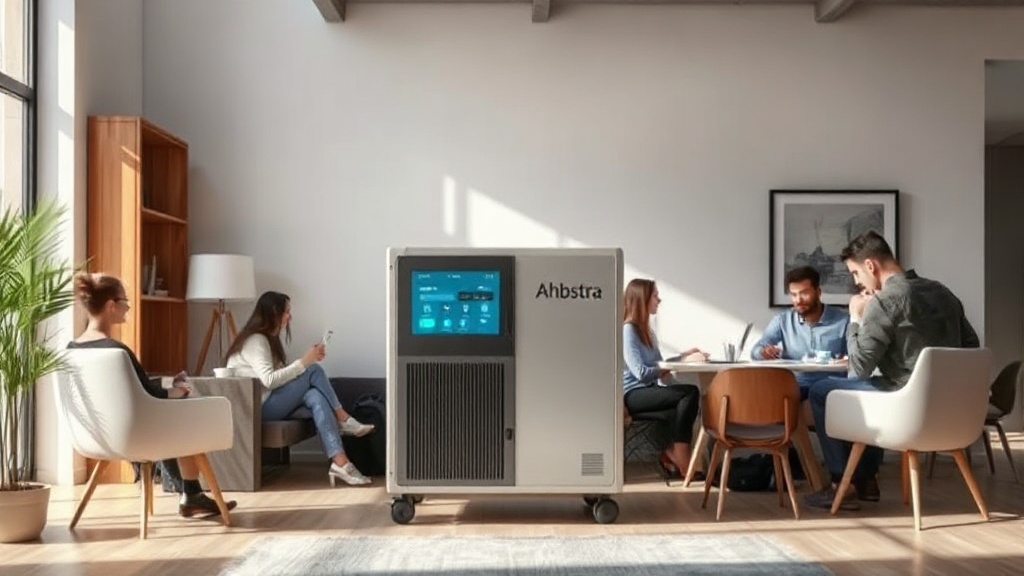 Ahbstra's air-to-water generator unit shown in a domestic setting