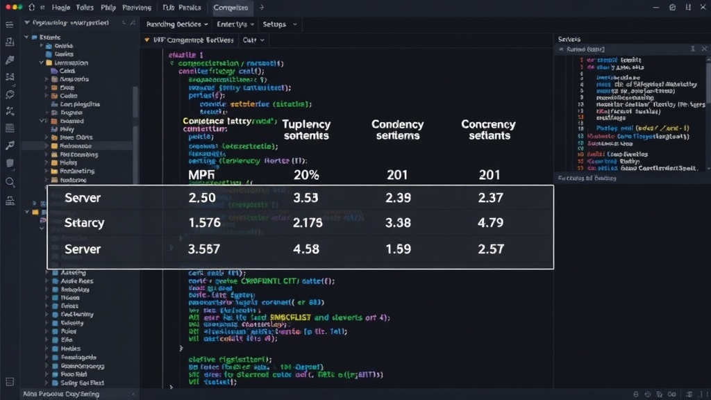 Comparison chart of top 5 MCP servers highlighting latency and concurrency metrics