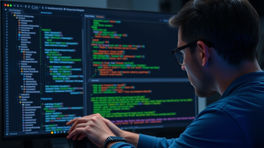 Developer inspecting Go code for wappalyzergo technology detection logic