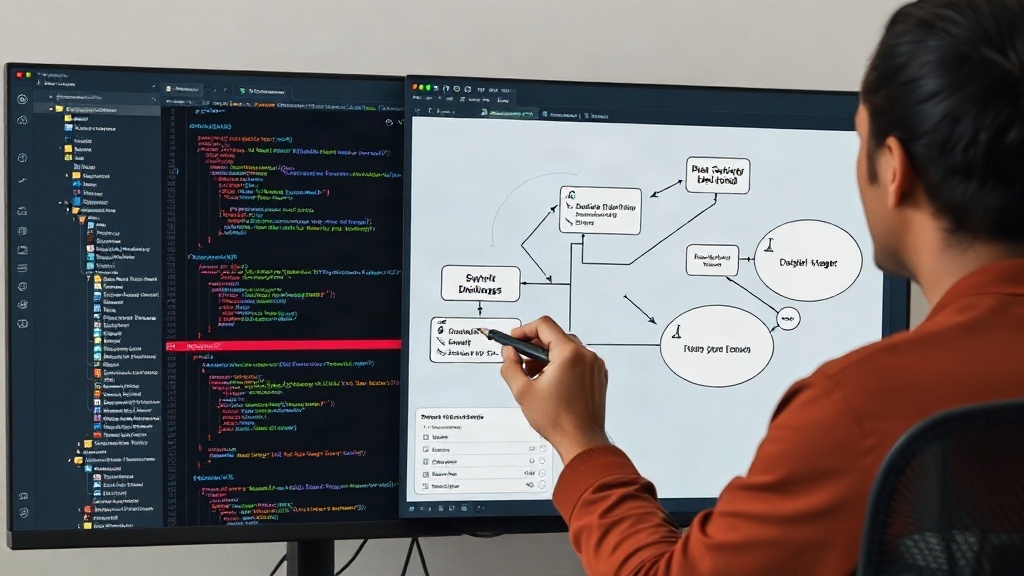 Developer sketching out a complex Django ORM model diagram