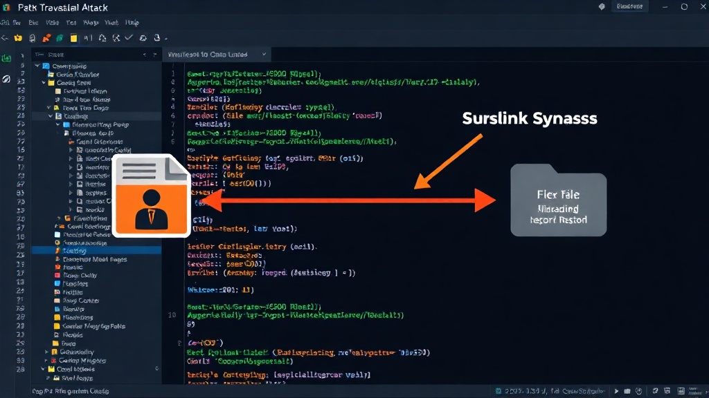 Diagram illustrating path traversal attack with symlink bypass