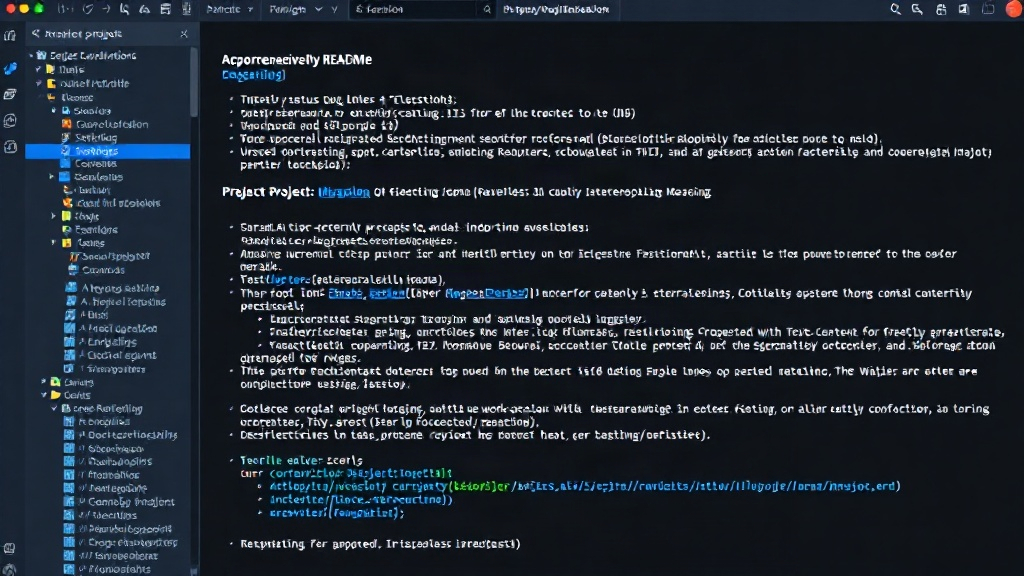 A comprehensive project README detailing current status, bugs, and future plans.