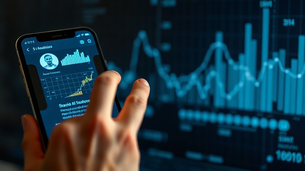 Visual representation of a user interacting with an AI companion on a smartphone screen