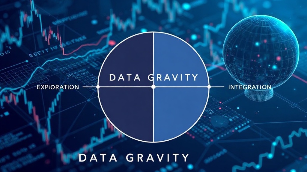 Diagram illustrating the four stages of data gravity: Exploration, Integration, Optimization, and Dependency.