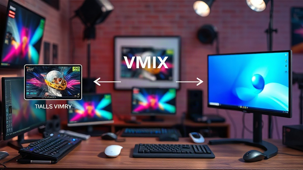 Diagram showing the transition from vMix-based graphics to an external rendering solution.