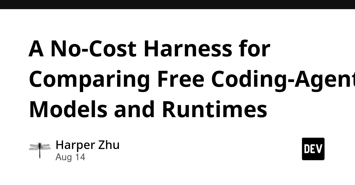 No-Cost Harness Simplifies Coding Agent Model and Runtime Comparisons